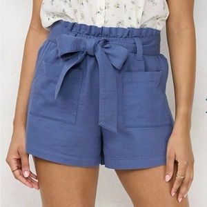 Paper bag waist shorts